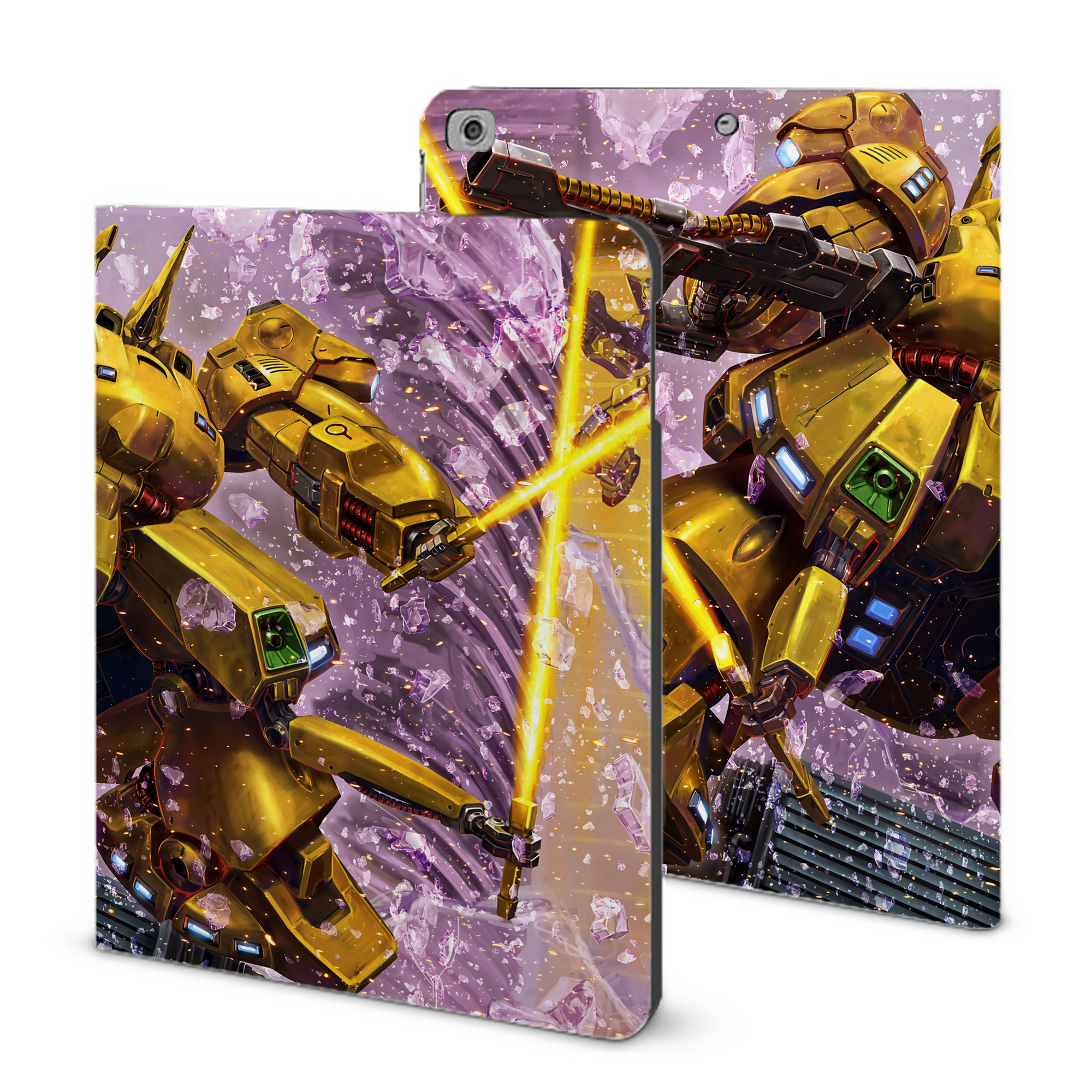 （画像用） 機動戦士ガンダム Mobile Suit Gundam IPad ケース ブック型 PUレザー TPU 耐衝撃 軽量 薄型 ペン収納なし 全面保護 IPad 各モデル対応